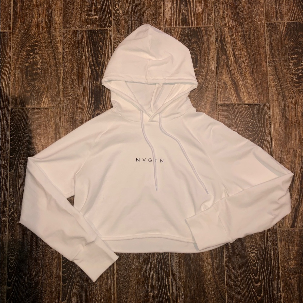 NVGTN White Raw Cut Hoodie